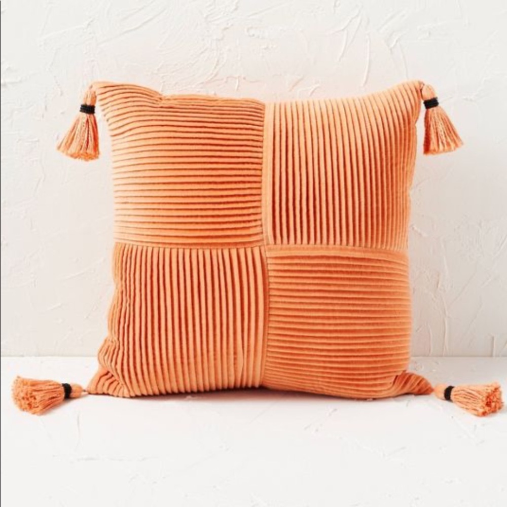 Pleated velvet square throw pillow Opalhouse